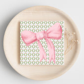 Serviette En Papier Pink Bow Monogramme Cur Wreath Napkin