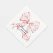 Serviette En Papier Pink Bow Napkins, Coquette Bow Cocktail Napkin (Coin)