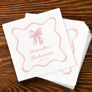 Serviette En Papier Pink Bow noue la Bachelorette Party
