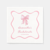 Serviette En Papier Pink Bow noue la Bachelorette Party (Devant)