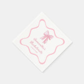 Serviette En Papier Pink Bow noue la Bachelorette Party (Coin)