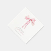 Serviette En Papier Pink Bow Premier Anniversaire Papier Napkin Girl C (Coin)