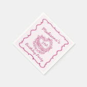 Serviette En Papier Pink Bow Retro Coquette gâteau Coquette Anniversai (Coin)