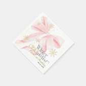 Serviette En Papier Pink Bow Winter Onederland 1st Birthday (Coin)