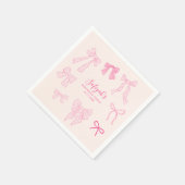 Serviette En Papier Pink Bows Whimsday Party (Coin)