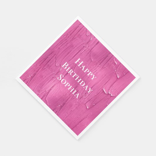 Serviette En Papier Pink Cake Frosting Anniversaire (Coin)
