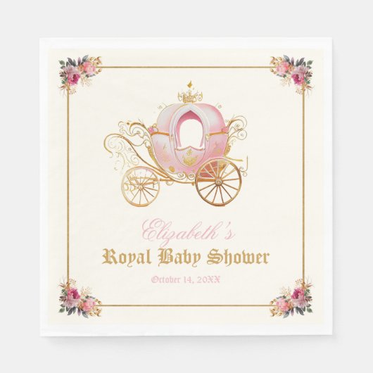Serviette En Papier Pink Carrie Princess Fairytale Baby shower (Devant)