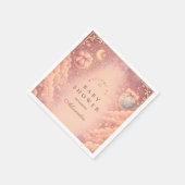Serviette En Papier Pink Celestial Bows Clouds Baby Shower (Coin)