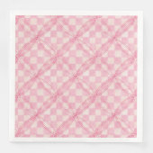 Serviette En Papier PINK CHECK QUILT Dîner standard Papier serviettes (Devant)