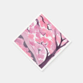 Serviette En Papier Pink Cherry Blossom | Nature Watercolor Painting (Coin)