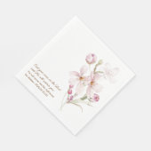 Serviette En Papier Pink Cherry Blossoms Psalm 55:22 (Coin)