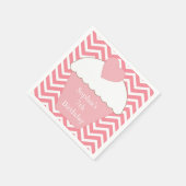 Serviette En Papier Pink Chevron Cupcake (Coin)