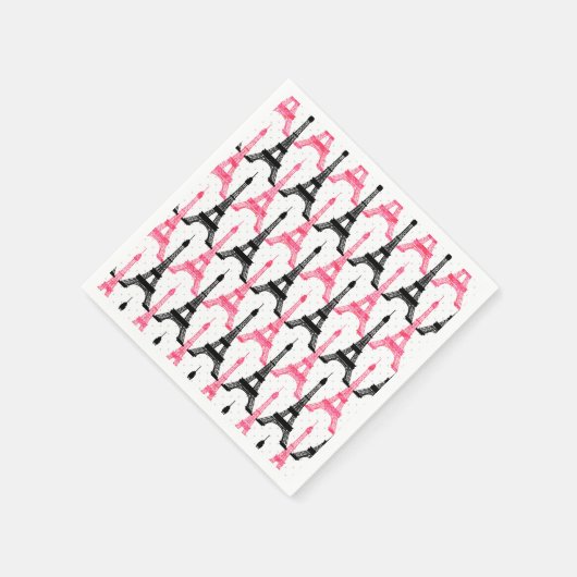 Serviette En Papier Pink Chic Tour Eiffel Papier serviettes (Coin)