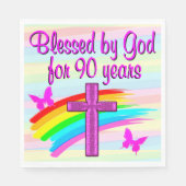 SERVIETTE EN PAPIER PINK CHRISTIAN 90E ANNIVERSAIRE D'ANNIVERSAIRE NAP (Devant)