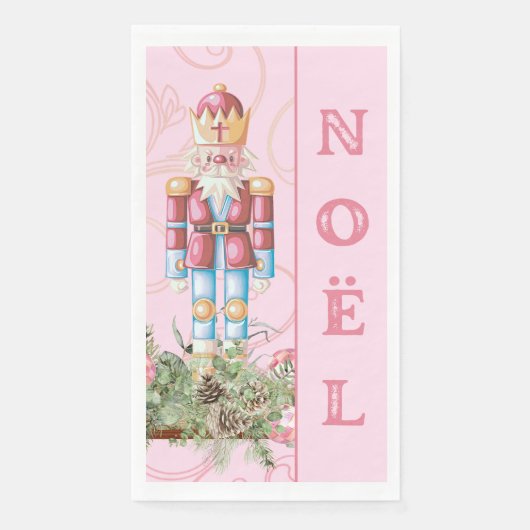Serviette En Papier Pink Christmas Nutcracker Noel Papier serviette d' (Devant)