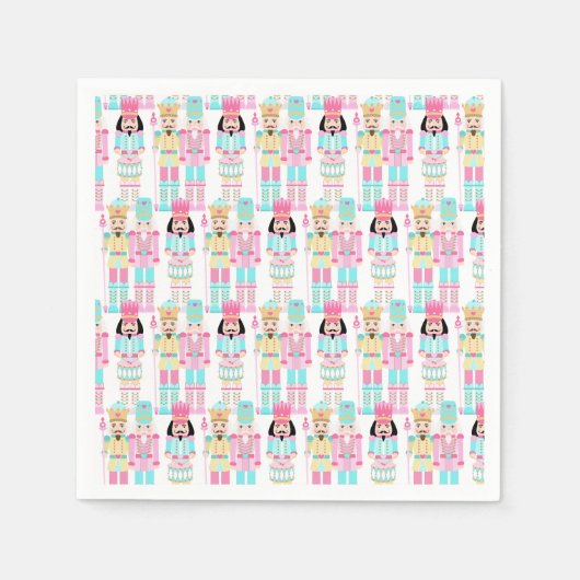 Serviette En Papier Pink Christmas Paste Nutcracker Ballet Soldiers (Devant)