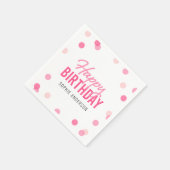 Serviette En Papier Pink Confetti Joyeux anniversaire (Coin)