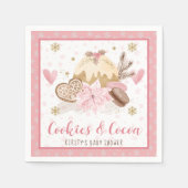Serviette En Papier Pink Cookies and Cocoa Baby Shower (Devant)