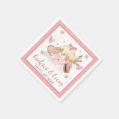 Serviette En Papier Pink Cookies and Cocoa Baby Shower (Coin)