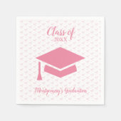 Serviette En Papier Pink Coquette Graduation personnalisée Napkin (Devant)
