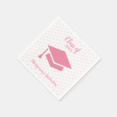 Serviette En Papier Pink Coquette Graduation personnalisée Napkin (Coin)