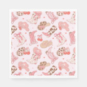 Serviette En Papier Pink Cowboy Boot Girls Papier Napkin (Devant)