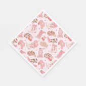 Serviette En Papier Pink Cowboy Boot Girls Papier Napkin (Coin)