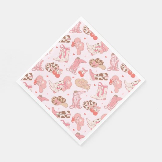 Serviette En Papier Pink Cowboy Boot Girls Papier Napkin (Coin)