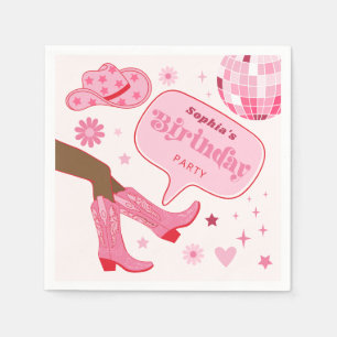 Serviette En Papier Pink Cowgirl Anniversaire Fête Let's Go Girls