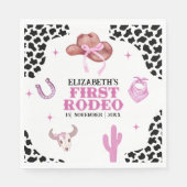 Serviette En Papier Pink Cowgirl Birthday Party Napkins – First Rodeo (Devant)