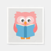 Serviette En Papier Pink cute reading (Devant)