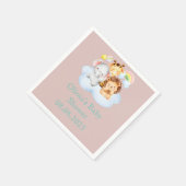 Serviette En Papier Pink cute safari animals (Coin)