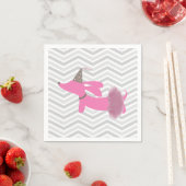 Serviette En Papier Pink Dachshund Ballerina Tutu Party (En situation)
