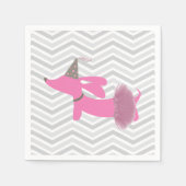 Serviette En Papier Pink Dachshund Ballerina Tutu Party (Devant)