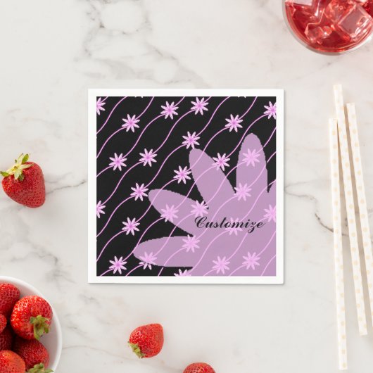 Serviette En Papier Pink Daisy Chain Floral Pattern Napkins (En situation)