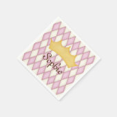 Serviette En Papier Pink Diamond Check Personalized Princess (Coin)