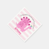 Serviette En Papier Pink Dinosaur Girl Kindergarten Graduation Playful (Coin)