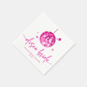 Serviette En Papier Pink Disco Ball Disco Bride Fête des mariées (Coin)