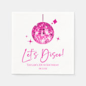 Serviette En Papier Pink Disco Ball Let's Disco Anniversaire (Devant)