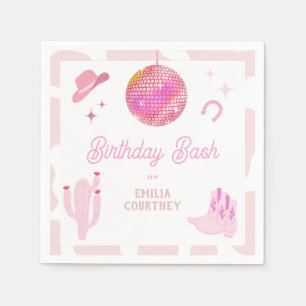 Serviette En Papier Pink Disco Cowgirl Western Rodeo Anniversaire Bash