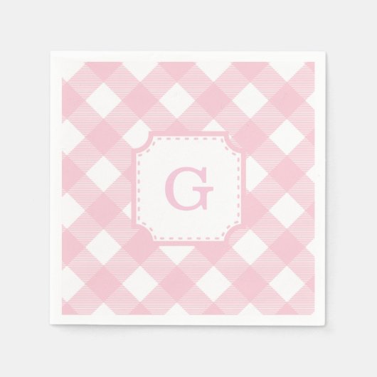Serviette En Papier Pink En vichy À damiers Motif papier Napkin (Devant)