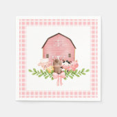 Serviette En Papier Pink En vichy Barnyard Papier d'anniversaire (Devant)