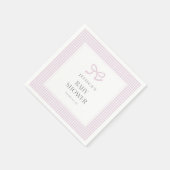 Serviette En Papier Pink En vichy Bow Baby Girl Baby shower serviettes (Coin)
