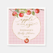 Serviette En Papier Pink En vichy La Pomme De Notre Baby shower D'Auto (Devant)