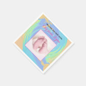 Serviette En Papier Pink et Pastel né avec photo (Coin)