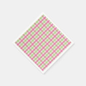 Serviette En Papier Pink et vert preppy Plaid (Coin)