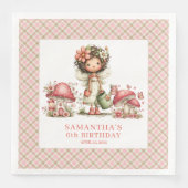 Serviette En Papier Pink Fairy 2nd Birthday Blush Floral Paper Napkins (Devant)