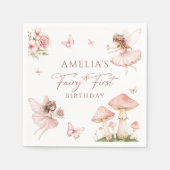 Serviette En Papier Pink Fairy First Birthday Party Napkins (Devant)