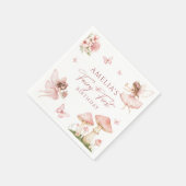 Serviette En Papier Pink Fairy First Birthday Party Napkins (Coin)