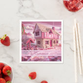 Serviette En Papier Pink Fairytale Candy Cottage serviettes (En situation)